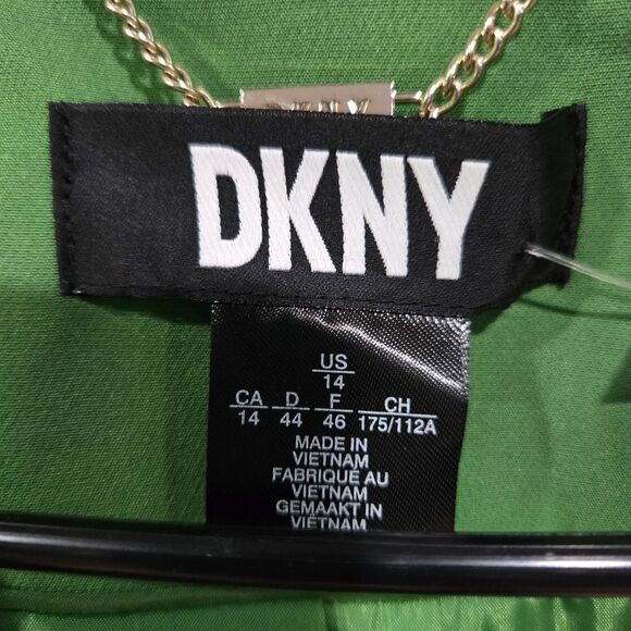🐢 DKNY Women's Notch-Lapel Long-Sleeve Oversized Blazer Size 14 Green NWT! - Picture 15 of 17
